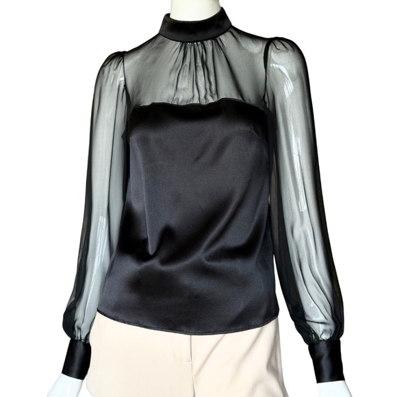 Generation Love Tops - Generation Love Agnes Silk-blend Illusion Blouse Size Medium NWT